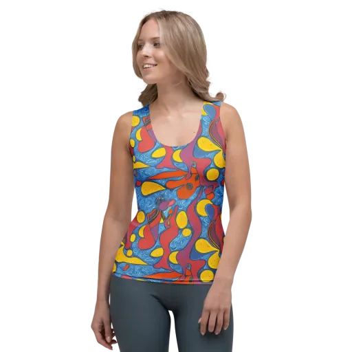 Surreal Splash on a Women's Tank Top