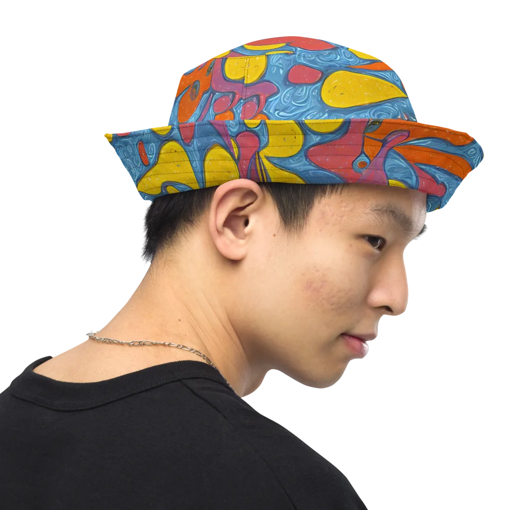 Surreal Splash on Reversible Bucket Hat — Right Outside