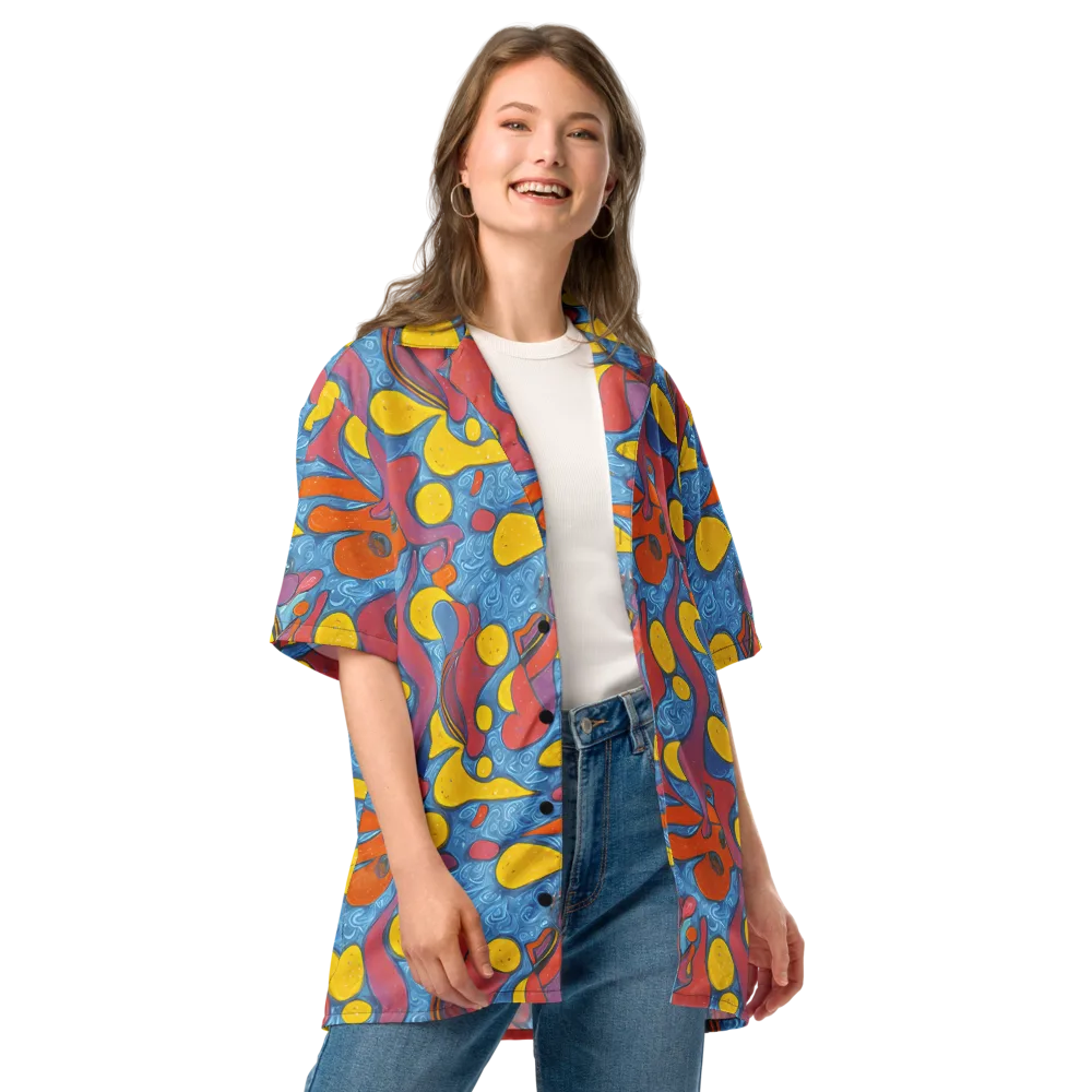 Surreal Splash on Button Shirt — Front