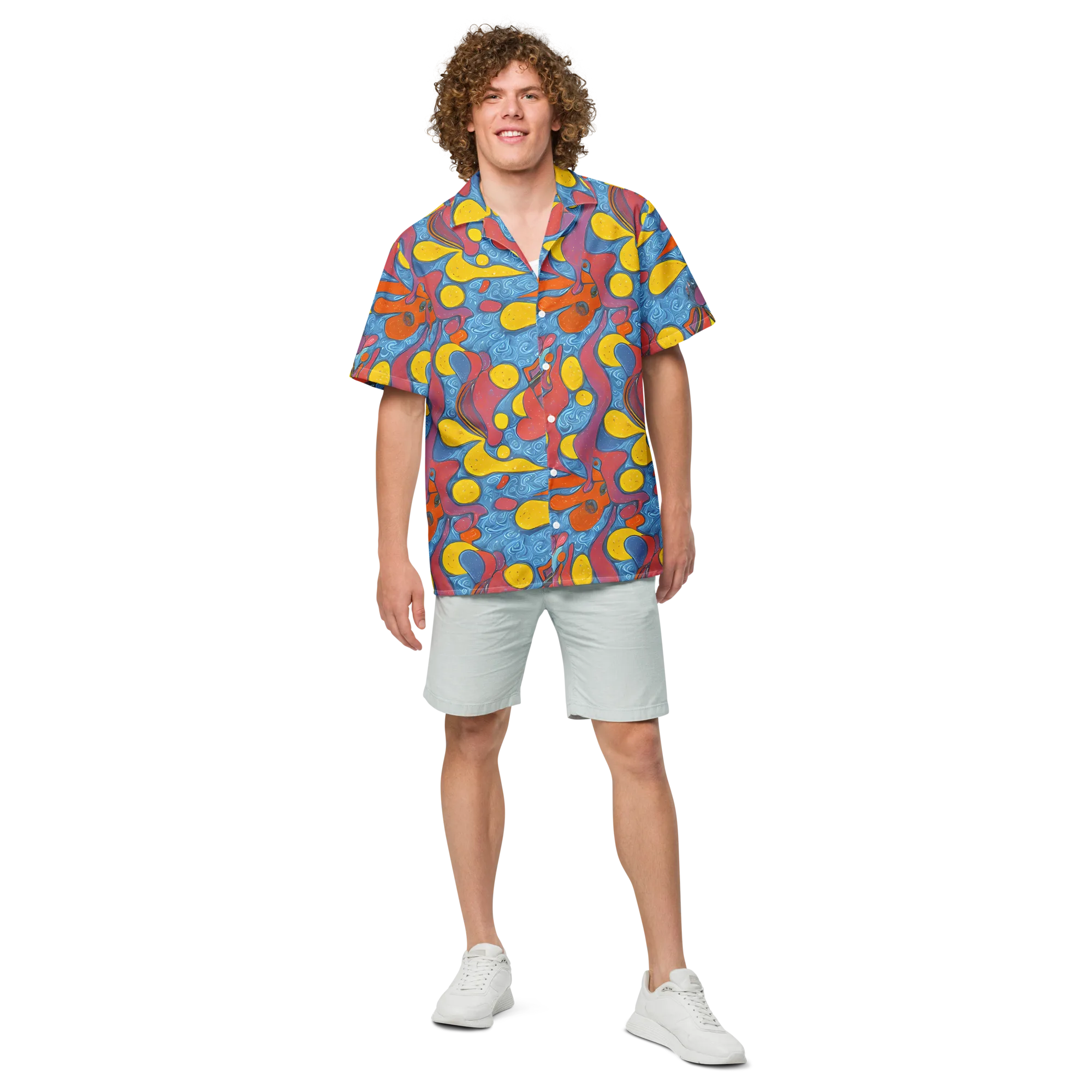 Surreal Splash on Button Shirt — Front