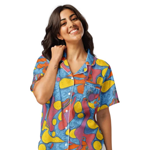 Surreal Splash on a Women's Short Sleeve Pajama Top