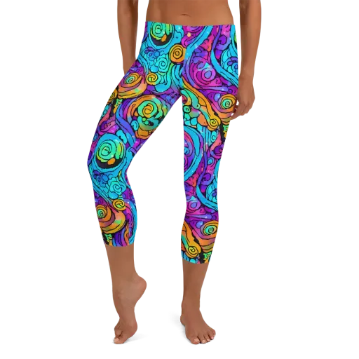 Colorstorm Spirals on a Capri Leggings