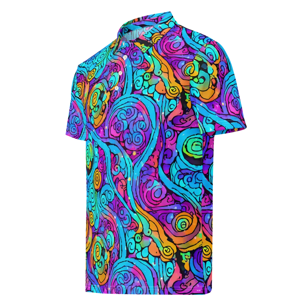 Colorstorm Spirals on Men's Slim Fit Polo Shirt — Left Front