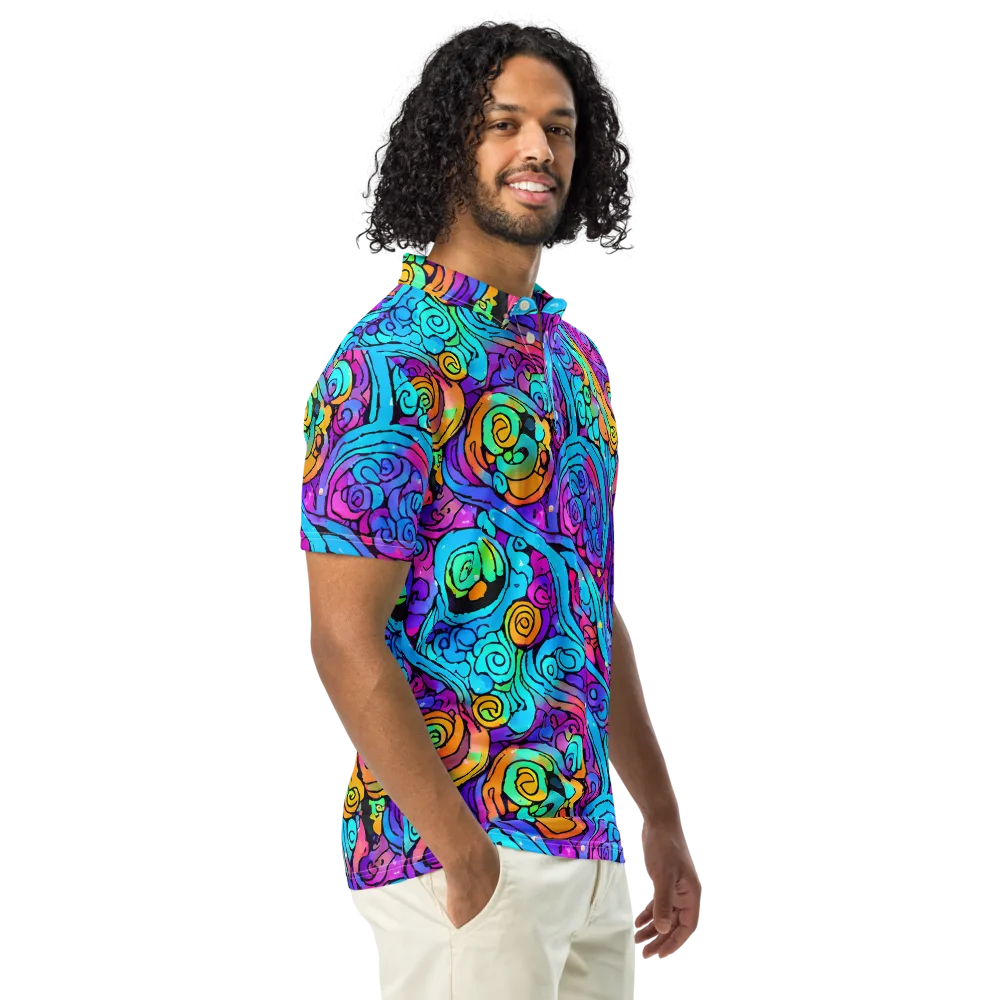Colorstorm Spirals on Men's Slim Fit Polo Shirt — Right Front