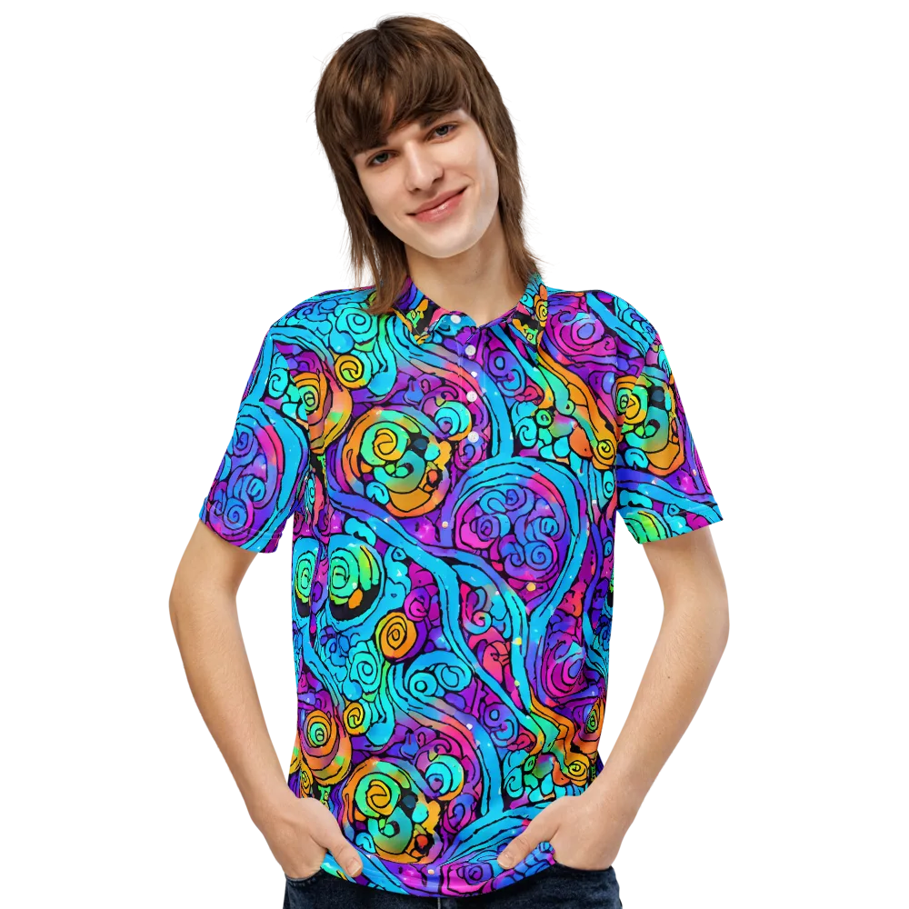 Colorstorm Spirals on Men's Slim Fit Polo Shirt — Front