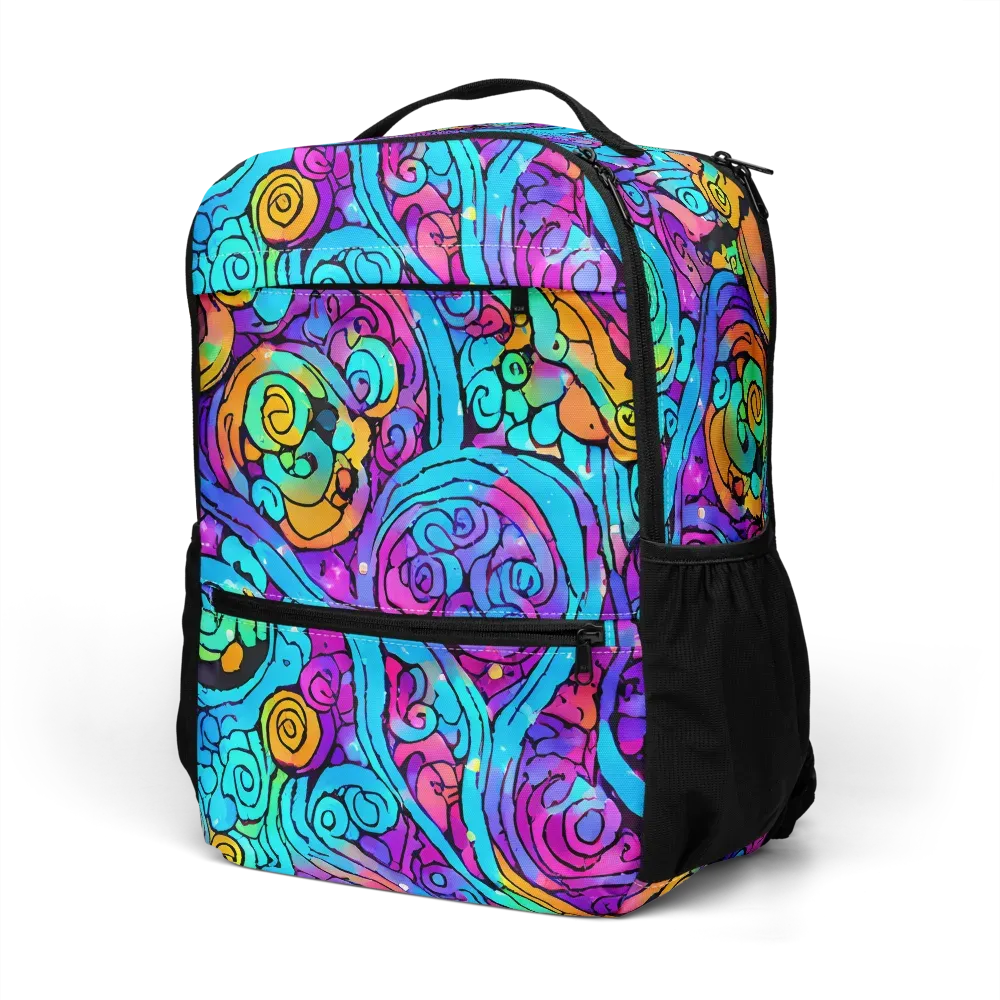 Colorstorm Spirals on Utility Backpack — Left Front