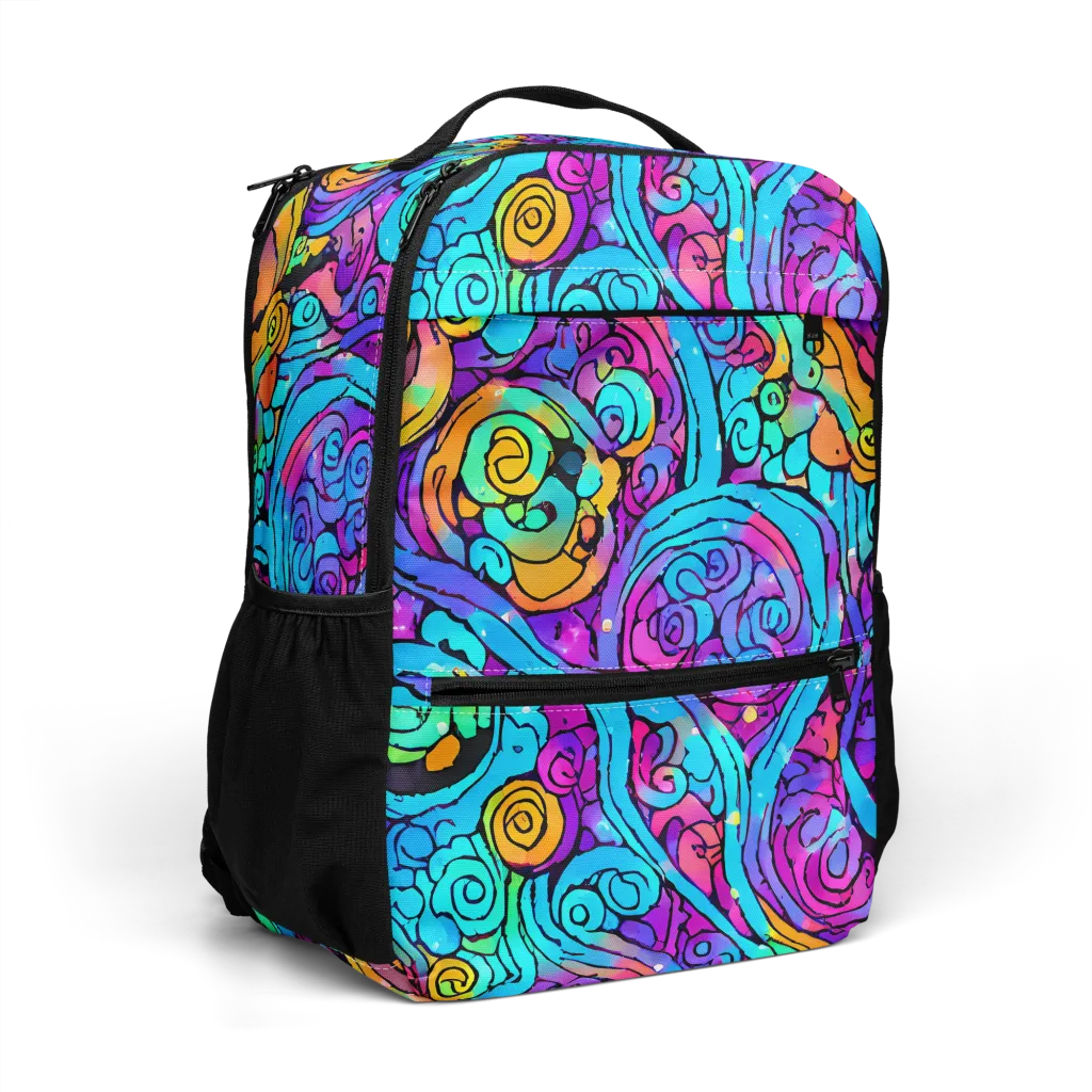 Colorstorm Spirals on Utility Backpack — Right Front