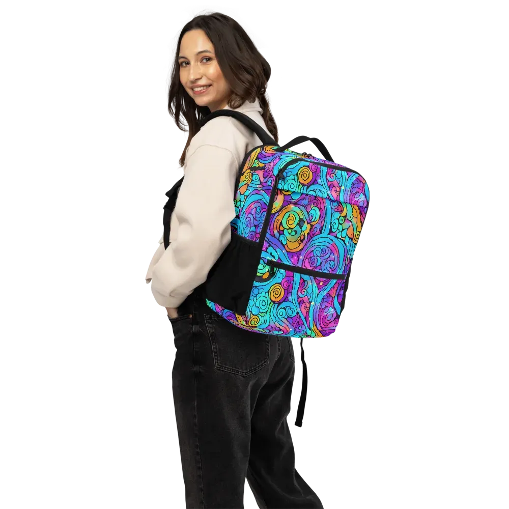 Colorstorm Spirals on Utility Backpack — Back
