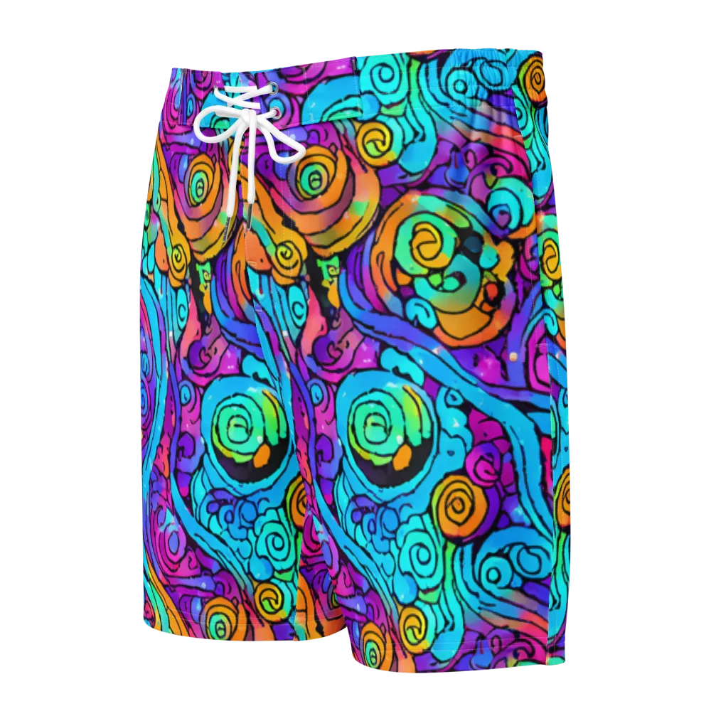 Colorstorm Spirals on Men's Board Shorts — Front