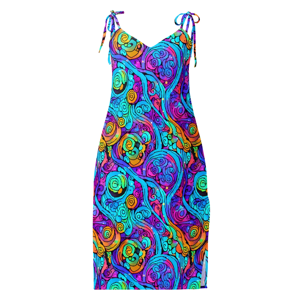 Colorstorm Spirals on Slip Dress — Front