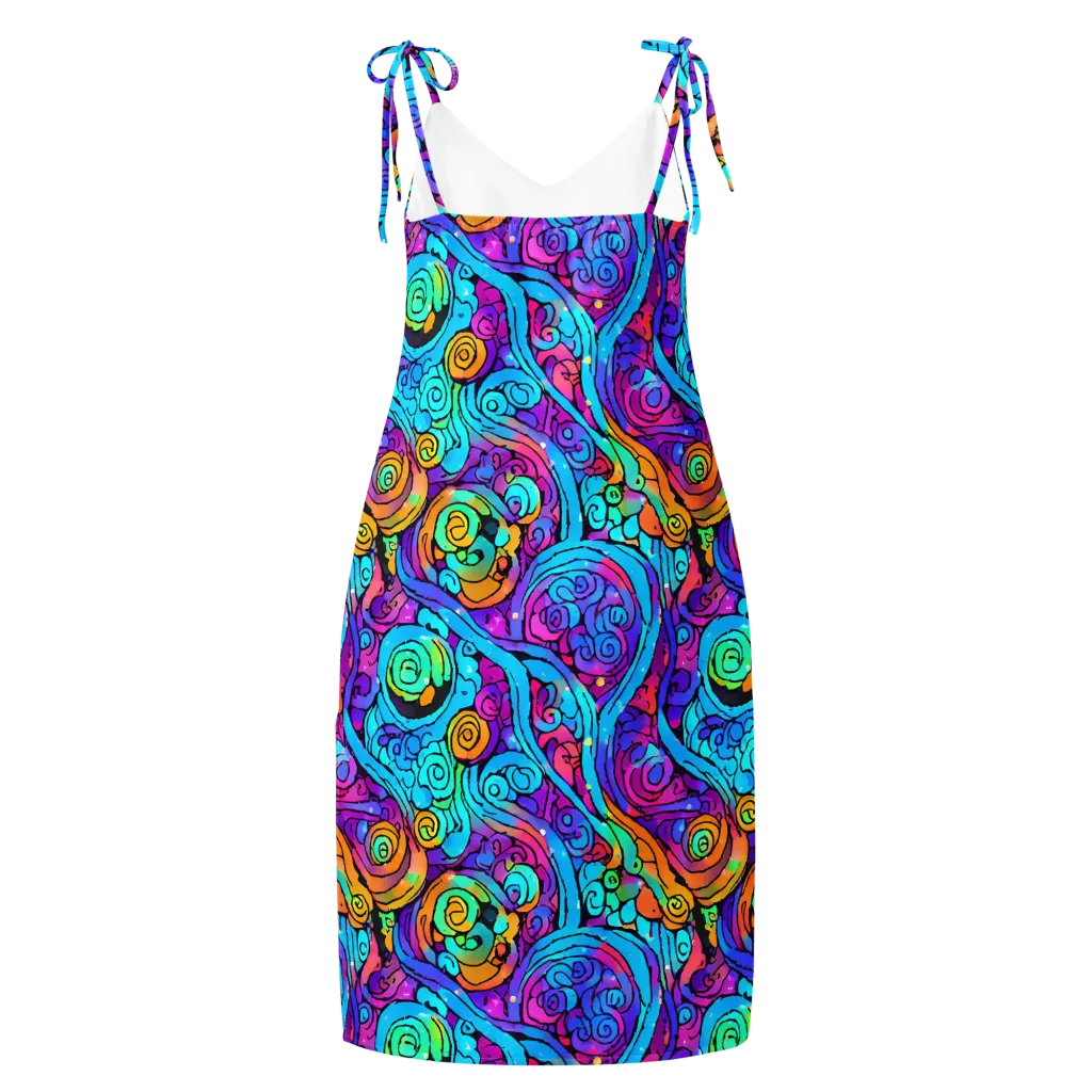 Colorstorm Spirals on Slip Dress — Back