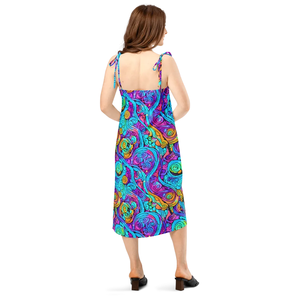 Colorstorm Spirals on Slip Dress — Back
