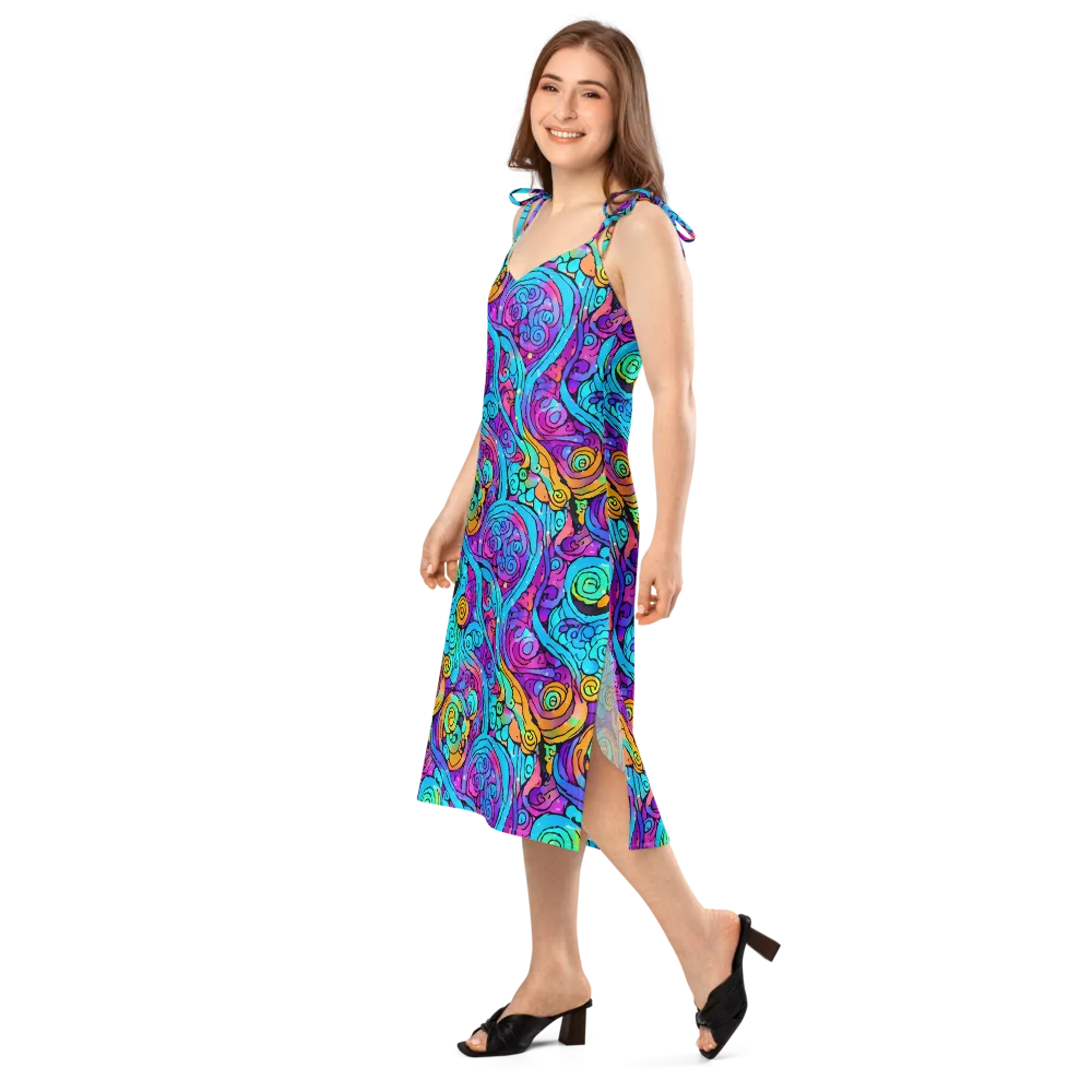 Colorstorm Spirals on Slip Dress — Left Front
