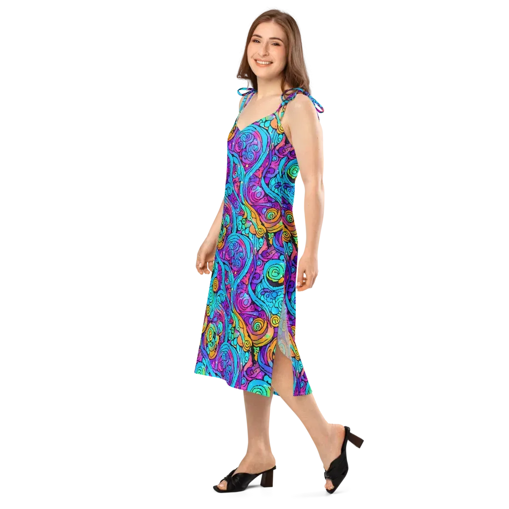 Colorstorm Spirals on Slip Dress — Left Front