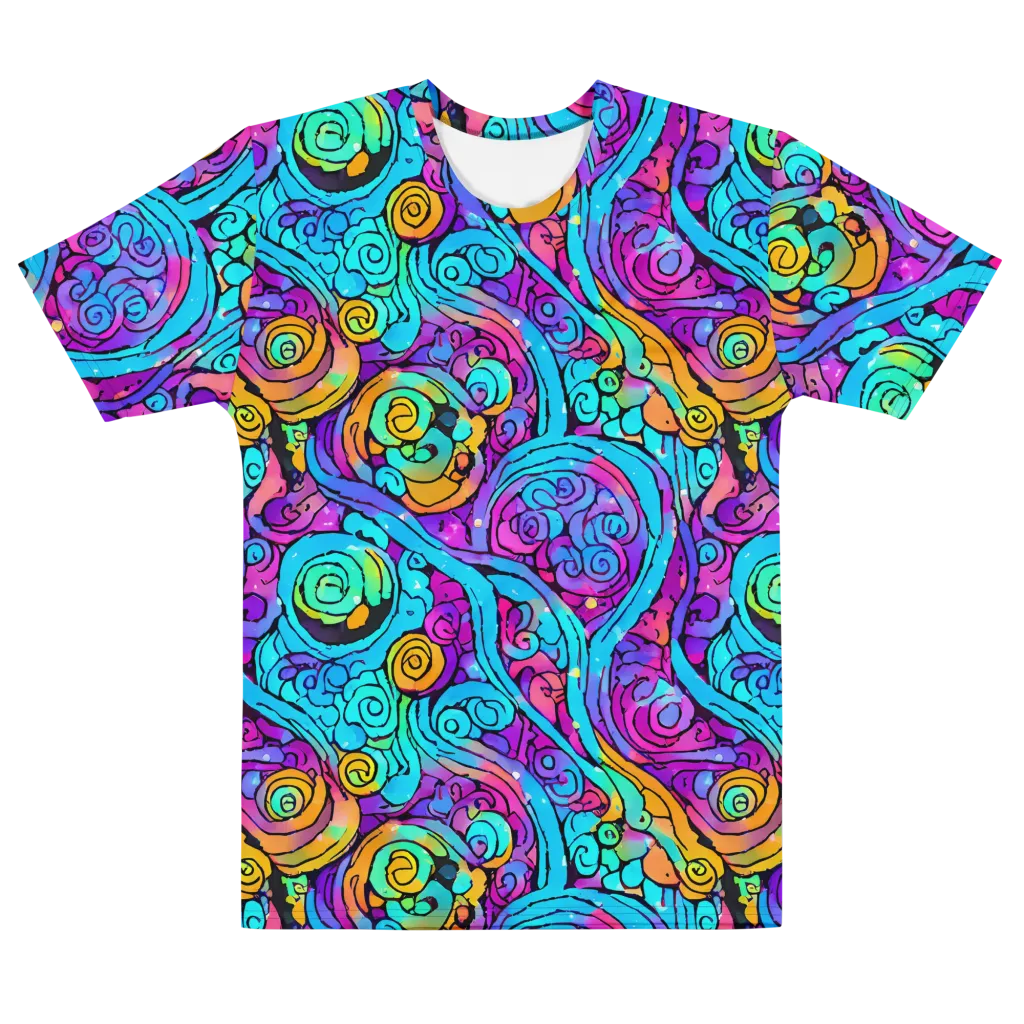Colorstorm Spirals on Men's Cotton Crew Neck T-Shirt — Front
