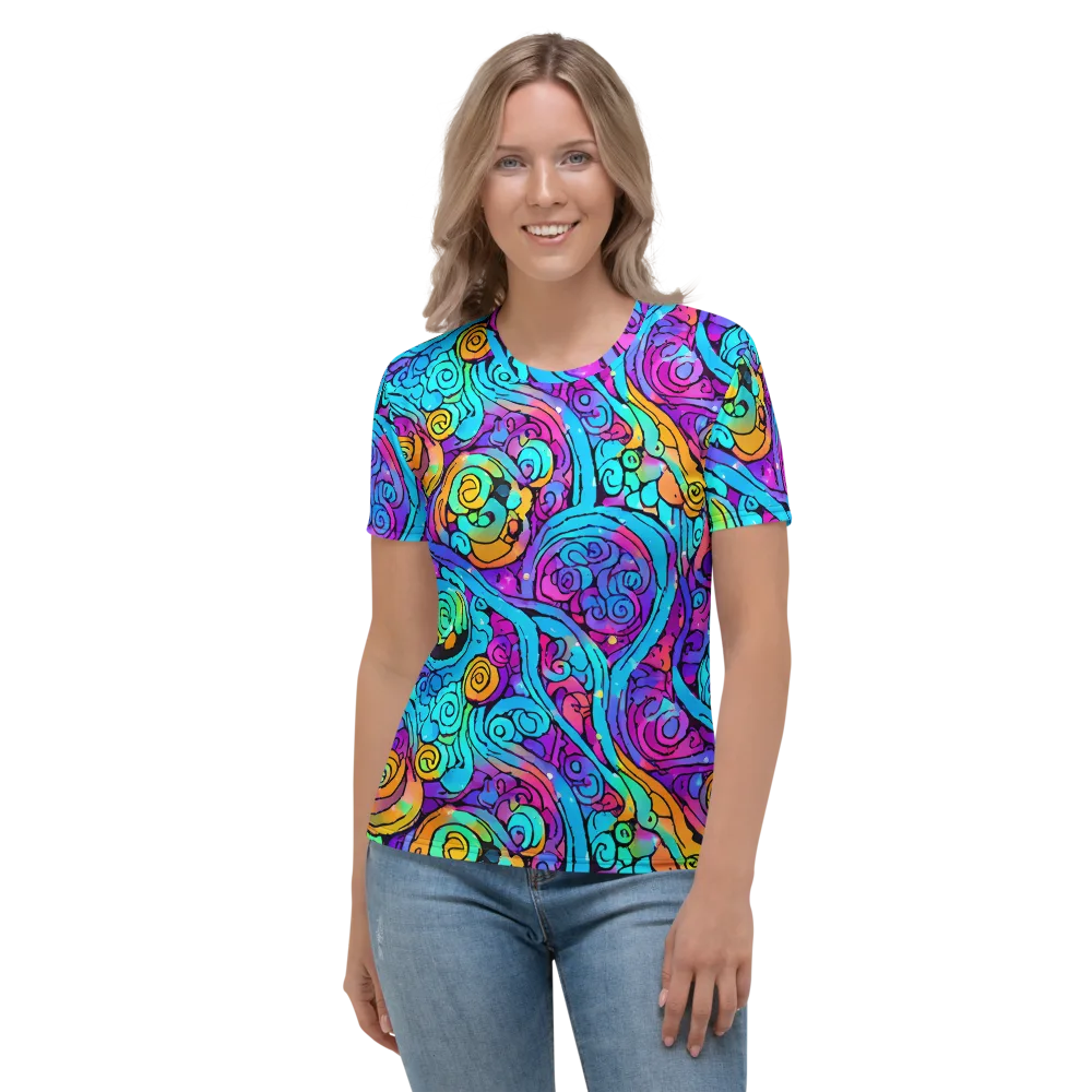 Colorstorm Spirals on Women's Crew Neck T-Shirt — Front