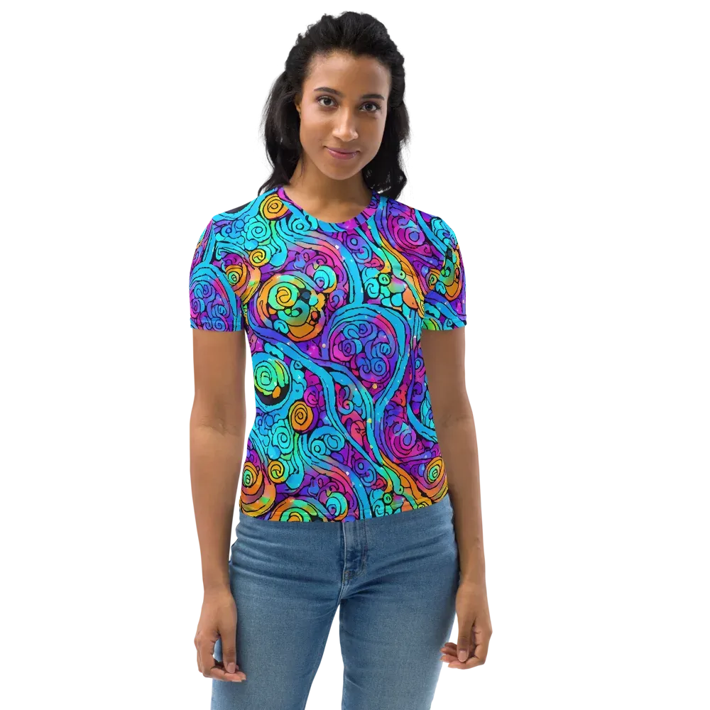 Colorstorm Spirals on Women's Crew Neck T-Shirt — Front