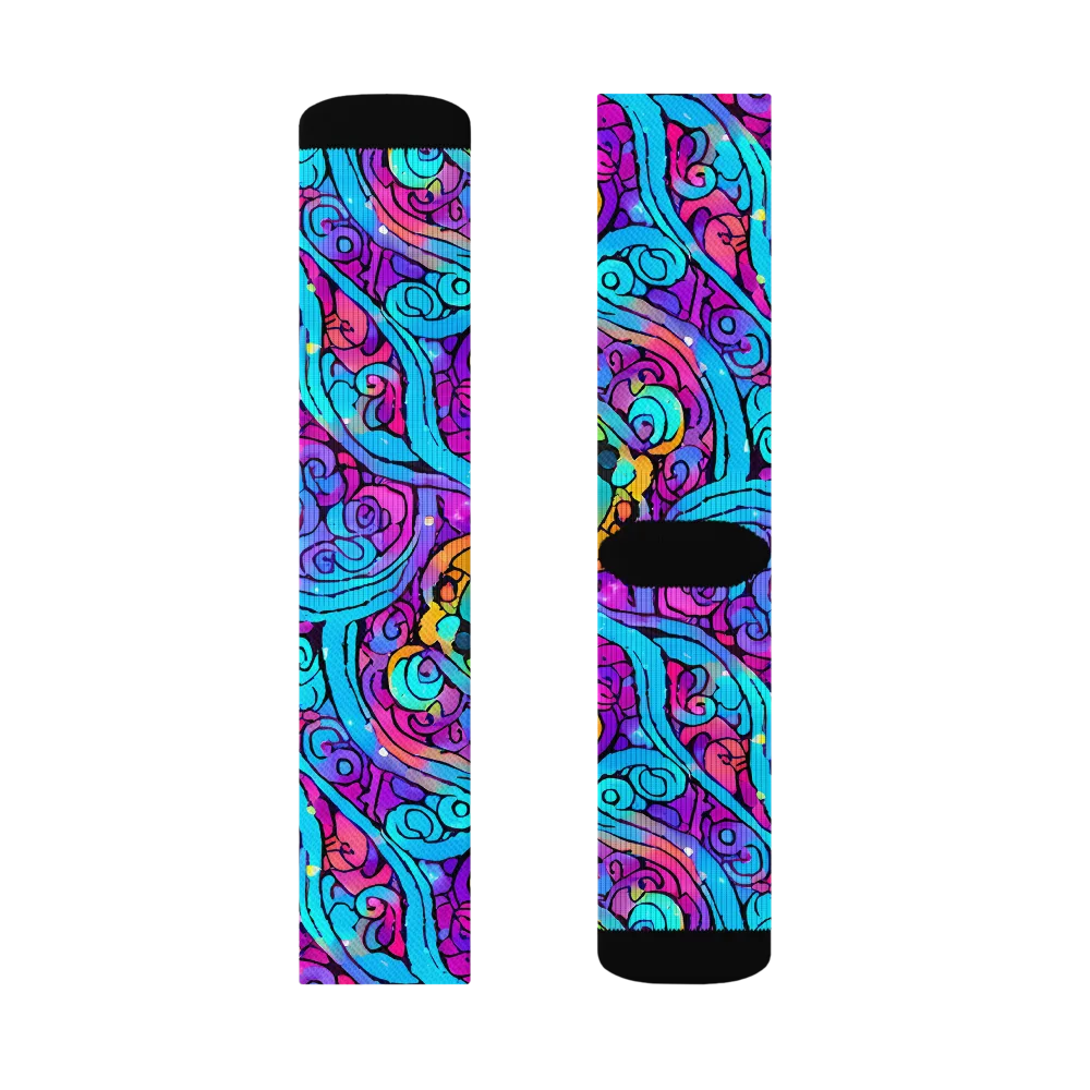 Colorstorm Spirals on Socks — Right Sock