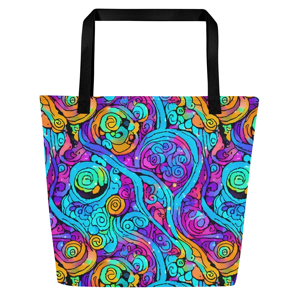 Colorstorm Spirals on Large Tote Bag W/ Pocket — Front
