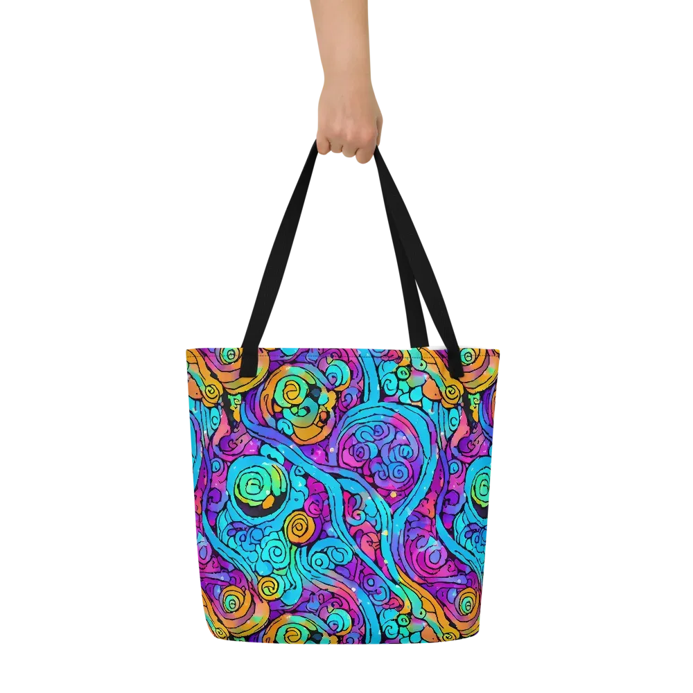 Colorstorm Spirals on Large Tote Bag W/ Pocket — Front