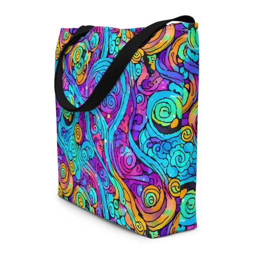 Colorstorm Spirals on a Large Tote Bag W/ Pocket