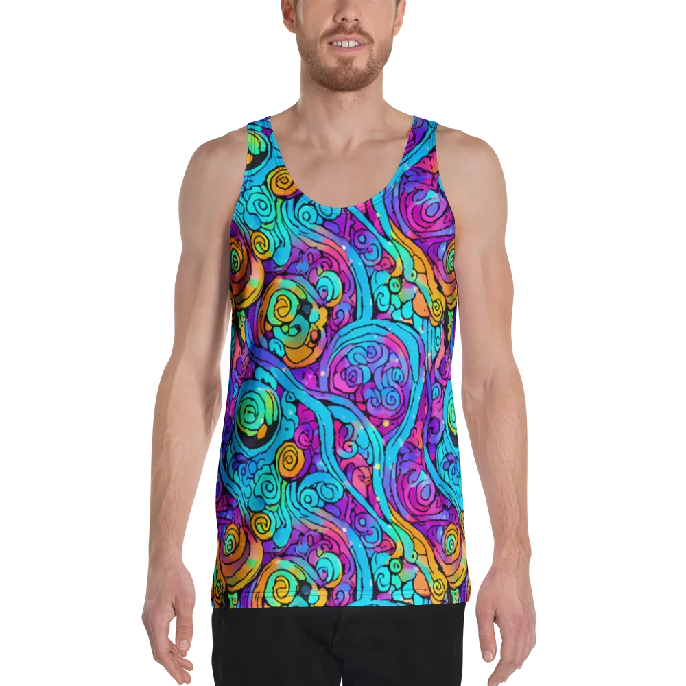Colorstorm Spirals on Men's Tank Top — Front