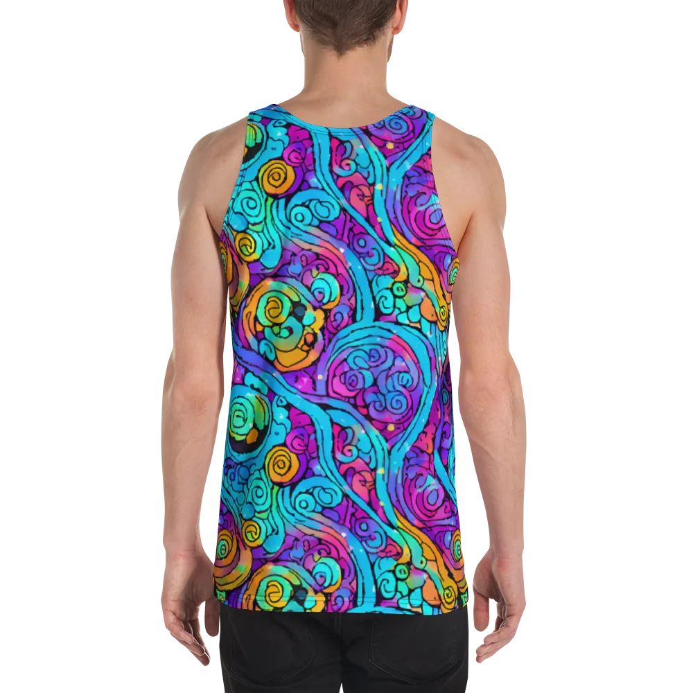 Colorstorm Spirals on Men's Tank Top — Back