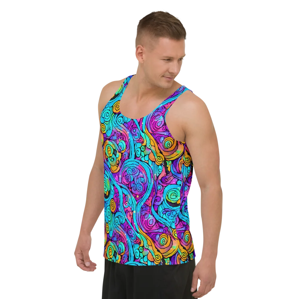 Colorstorm Spirals on Men's Tank Top — Left Front