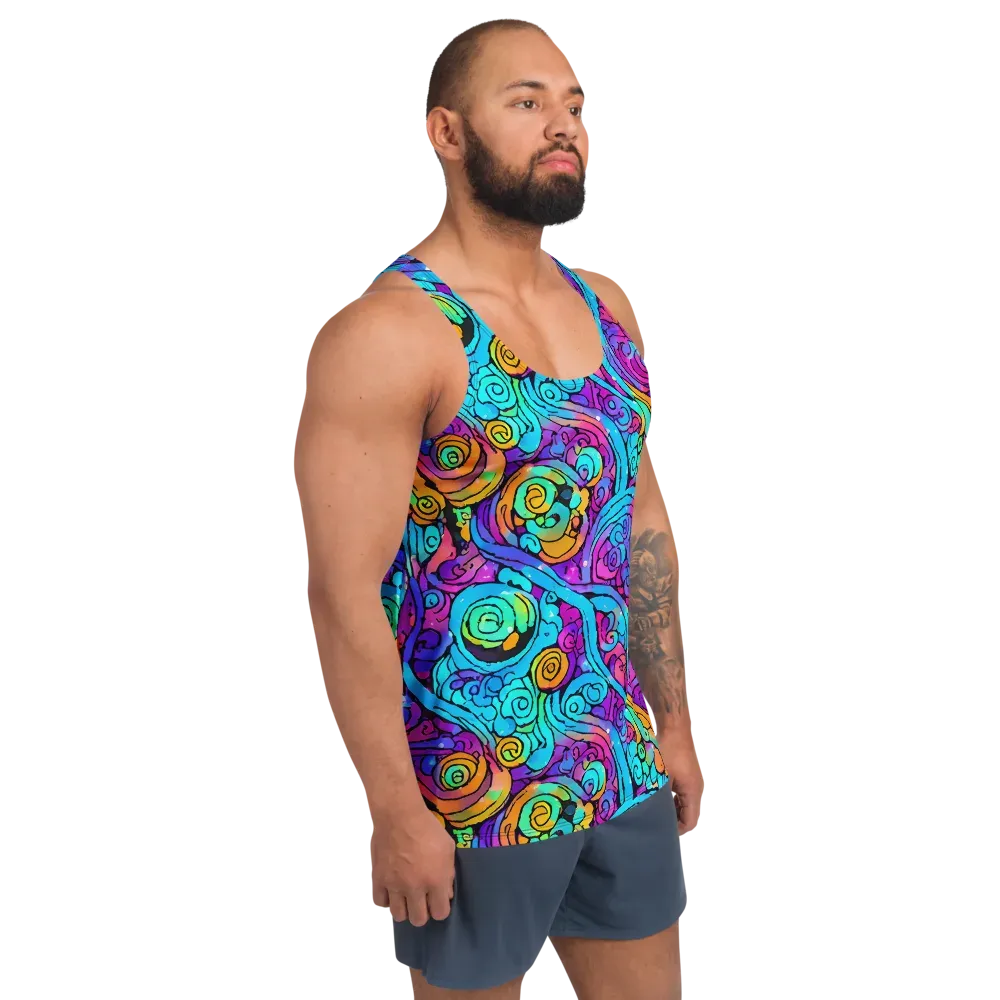 Colorstorm Spirals on Men's Tank Top — Right Front