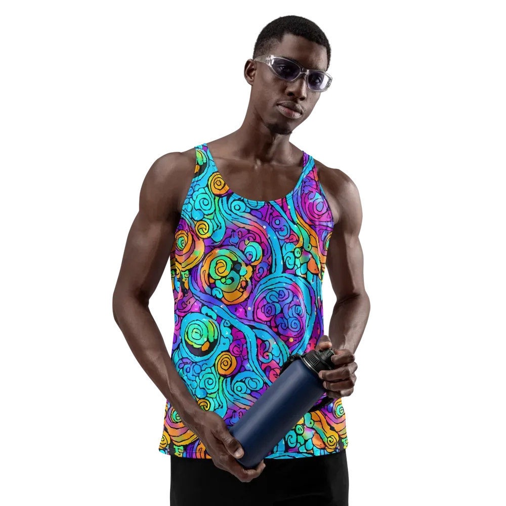 Colorstorm Spirals on Men's Tank Top — Front
