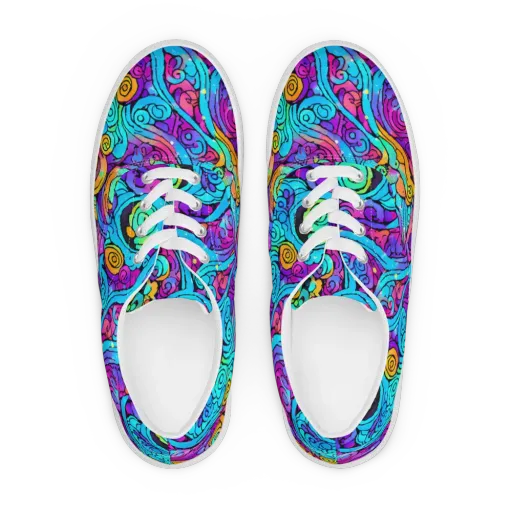 Colorstorm Spirals on a Men's Lace-Up Canvas Shoes