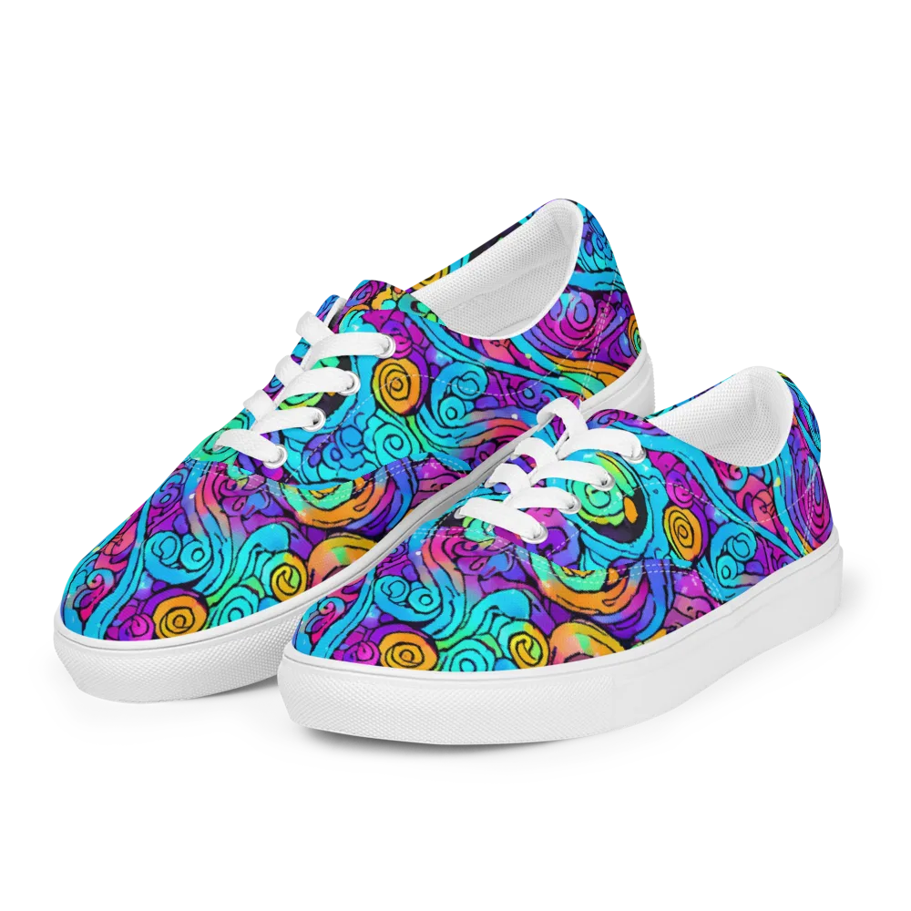 Colorstorm Spirals on Men's Lace-Up Canvas Shoes — Left Front