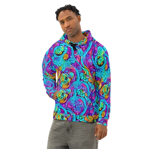 Colorstorm Spirals on a Cotton Hoodie