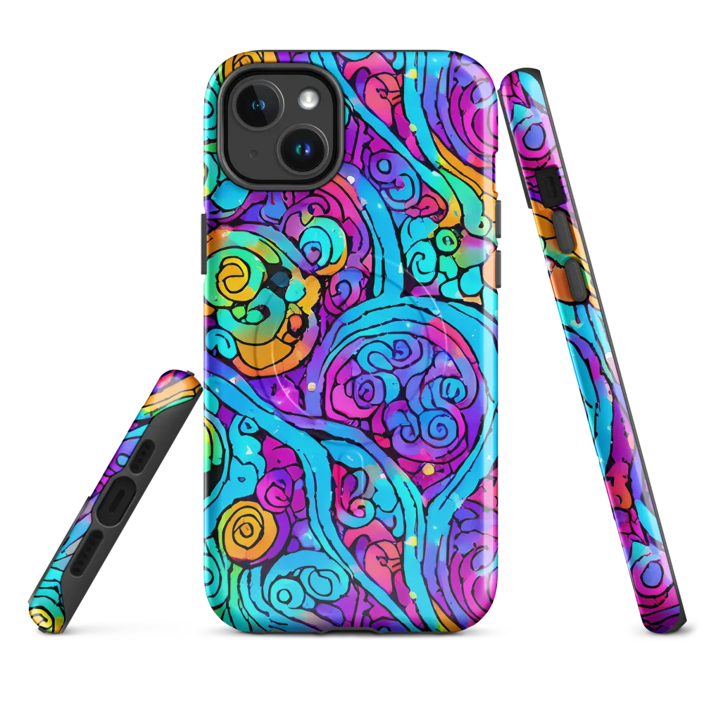 Colorstorm Spirals on MagSafe Tough Case for iPhone® — Front