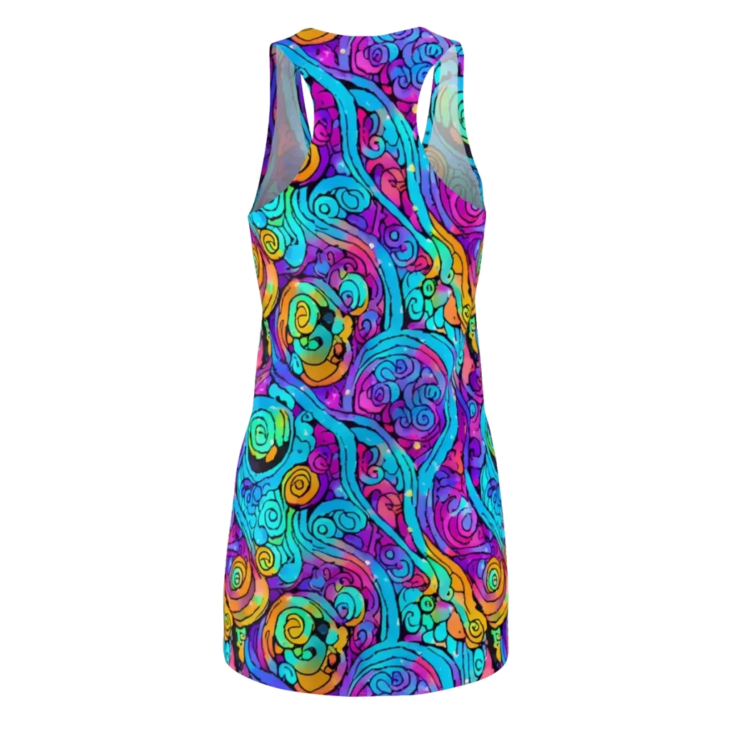 Colorstorm Spirals on Racerback Dress — Back