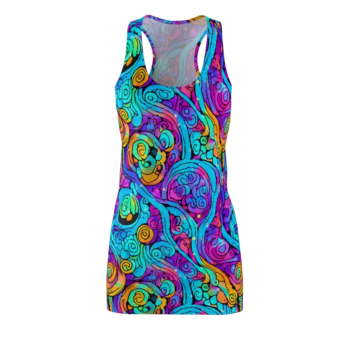 Colorstorm Spirals on Racerback Dress — Front