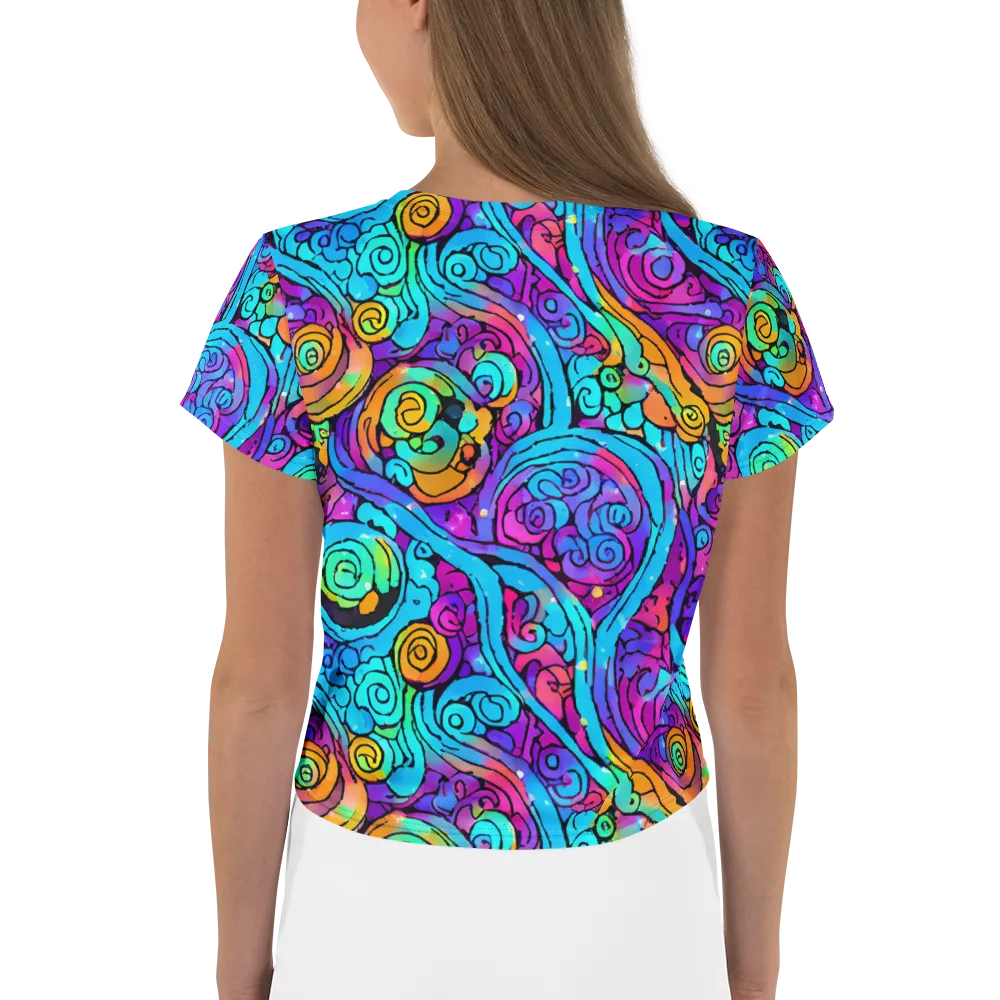 Colorstorm Spirals on Crop Tee — Back