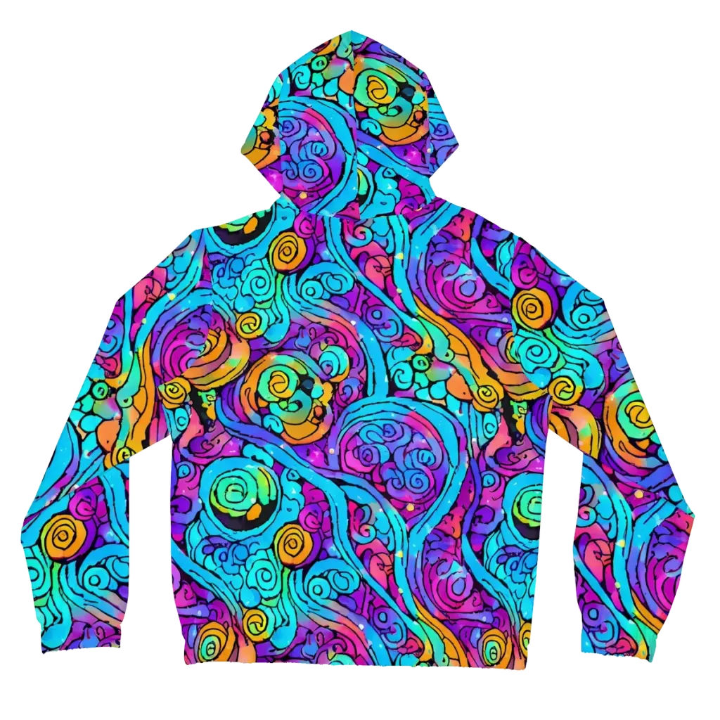 Colorstorm Spirals on Women's Full-Zip Hoodie — Back