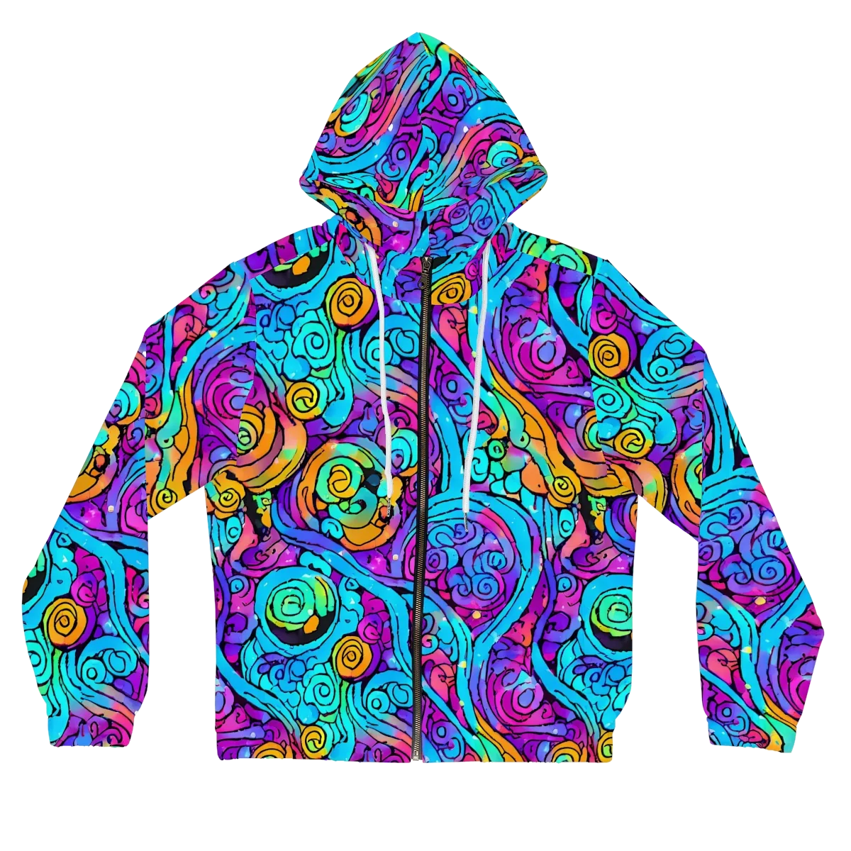 Colorstorm Spirals on Women's Full-Zip Hoodie — Front