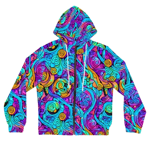 Colorstorm Spirals on a Women's Full-Zip Hoodie