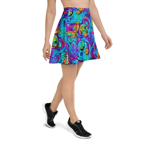 Colorstorm Spirals on a Skater Skirt