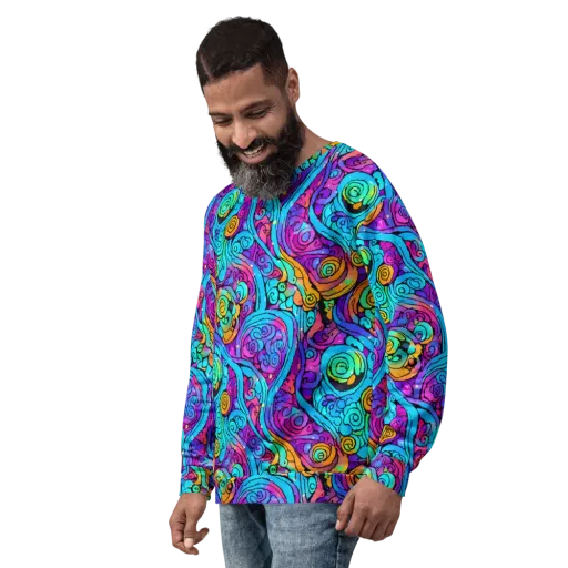 Colorstorm Spirals on a Sweatshirt
