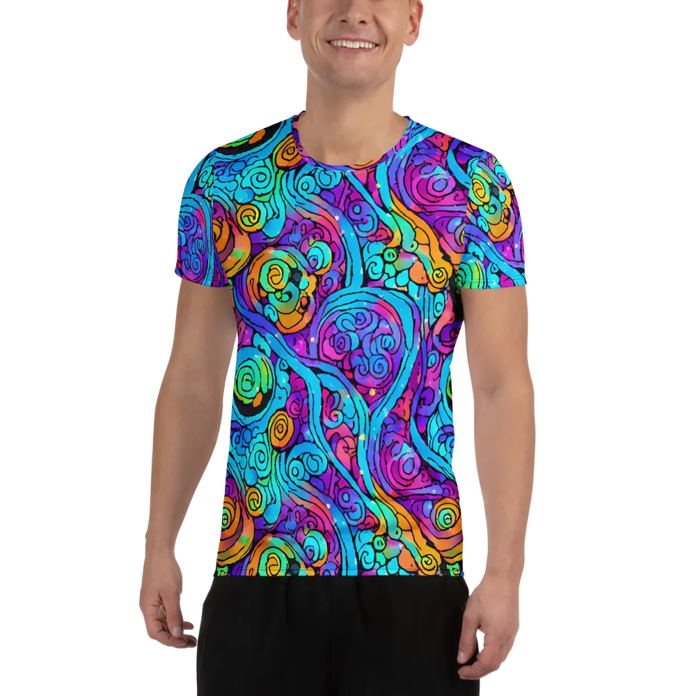 Colorstorm Spirals on Men's Athletic T-Shirt — Front