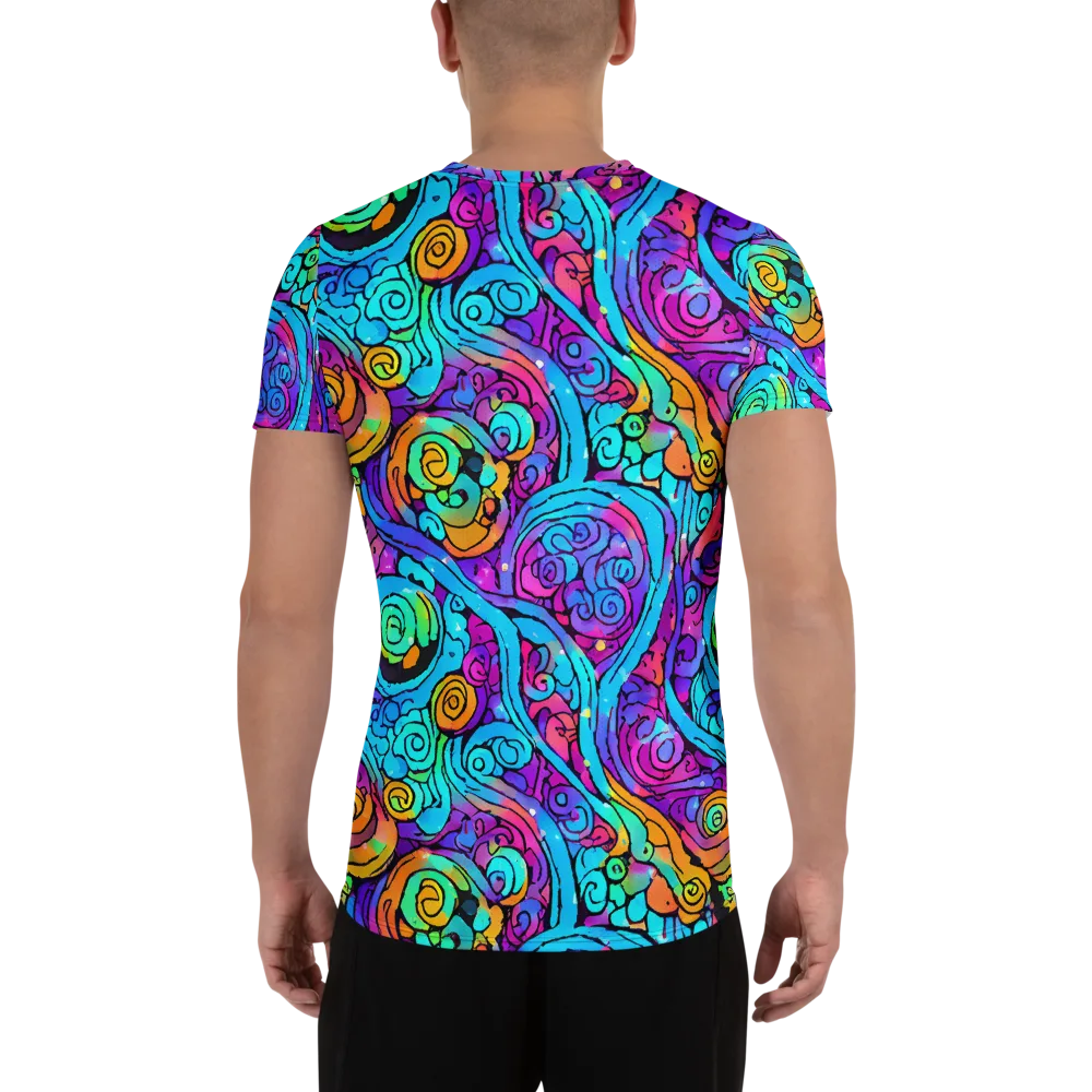 Colorstorm Spirals on Men's Athletic T-Shirt — Back