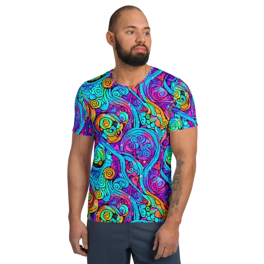 Colorstorm Spirals on Men's Athletic T-Shirt — Front