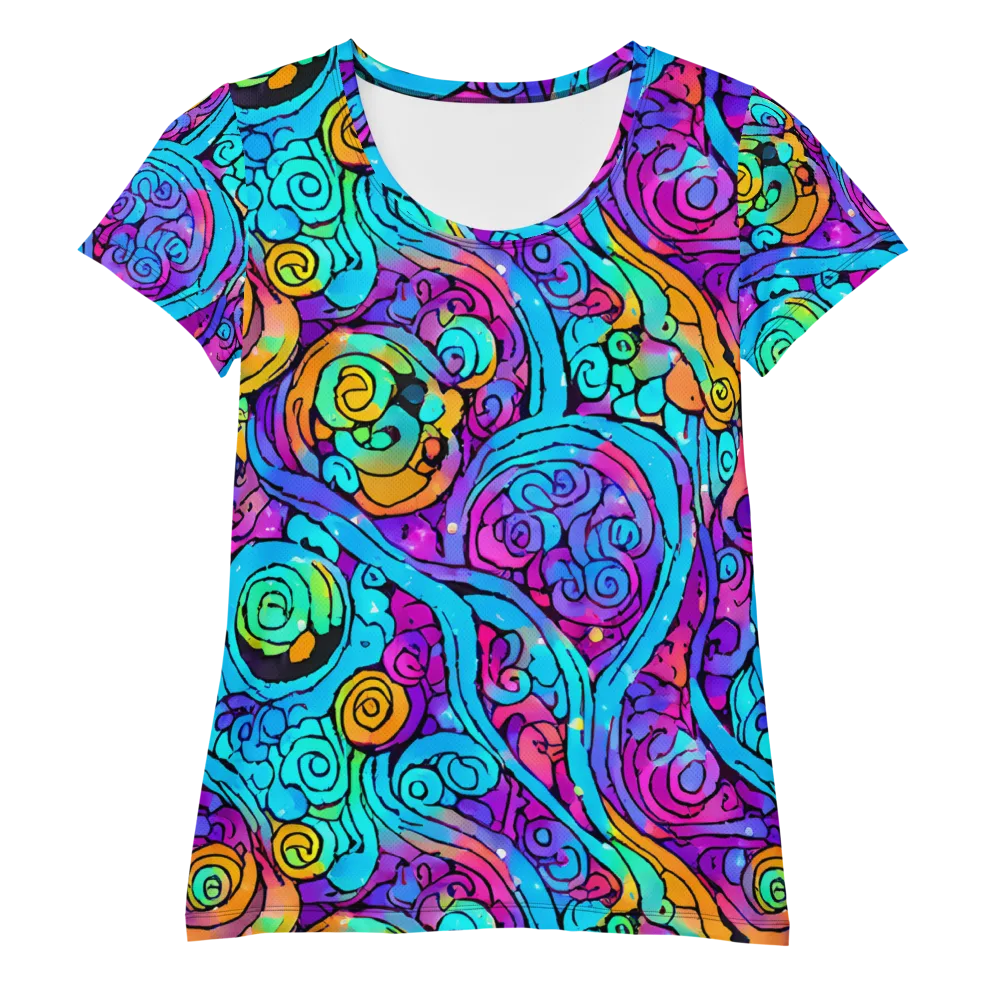 Colorstorm Spirals on Women's Athletic T-Shirt — Front