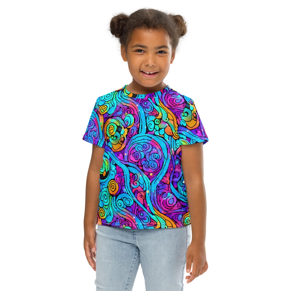 Colorstorm Spirals on Kids Crew Neck T-Shirt — Front