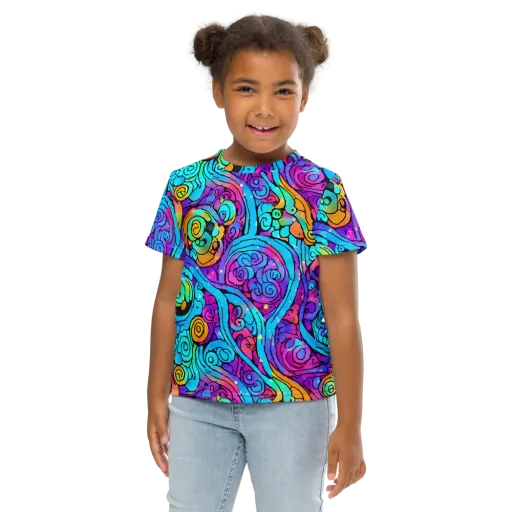 Colorstorm Spirals on a Kids Crew Neck T-Shirt