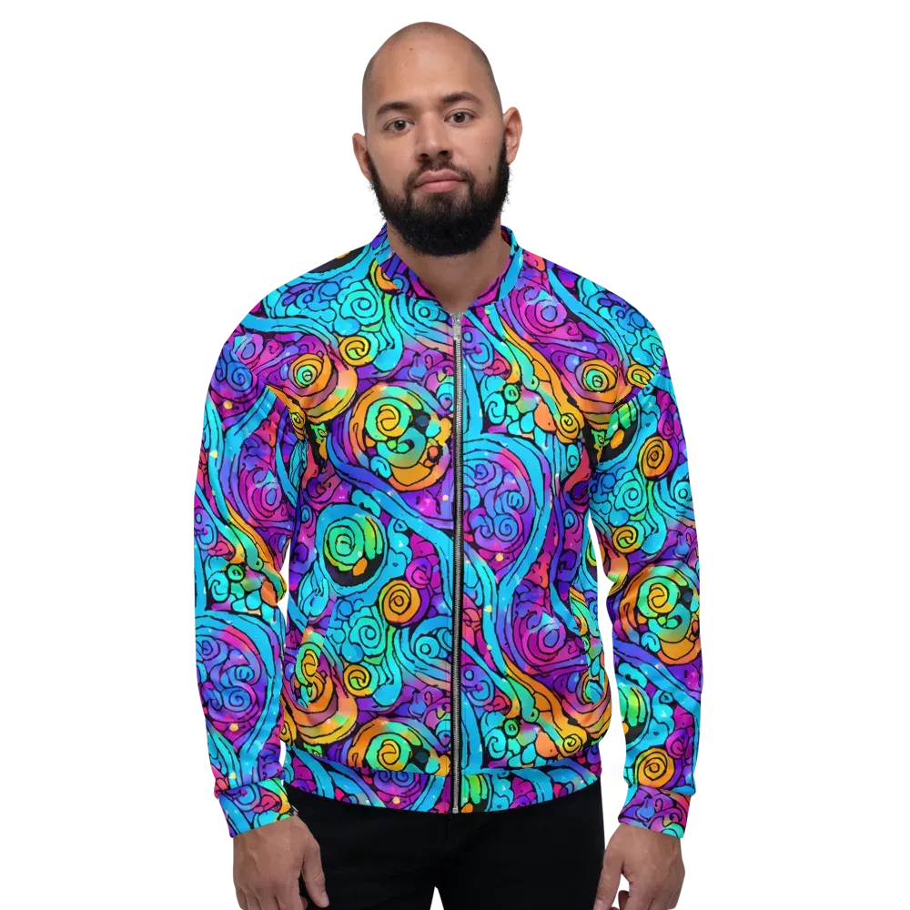 Colorstorm Spirals on Bomber Jacket — Front
