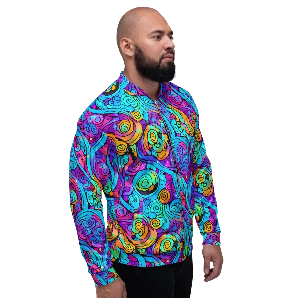 Colorstorm Spirals on Bomber Jacket — Right